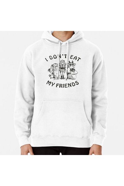 Hvit Stein Hanorac imprimat I Don't Eat My Friends 1985