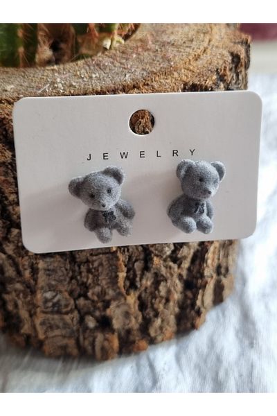 Brassito Cute Teddy Bear Earrings - Women's and Girls' New Model Color Options