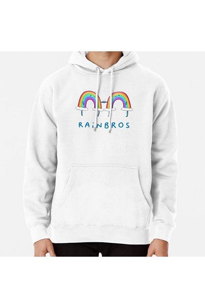 Hvit Stein Φούτερ με στάμπα Rainbros