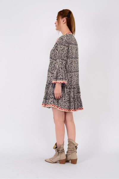 Park Moda AN181 MARIN GARNİ DETAYLI KISA ELBİSE