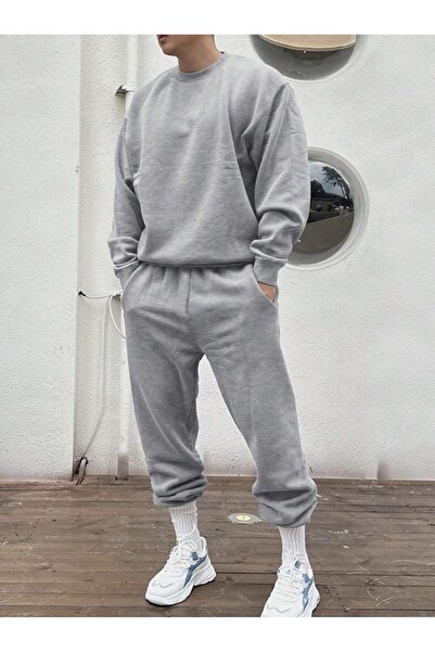 ORLONTEX Σετ ανδρικής φόρμας γκρι Oversize με ελαστικά πόδια
