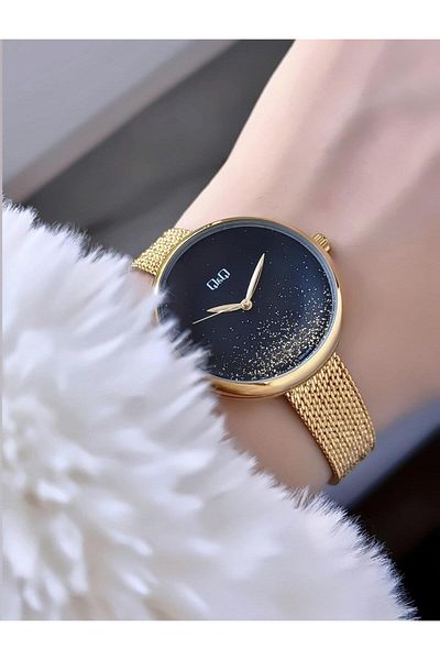 Q&Q Minimal Elegant Thin Case Women's Straw Cord Wrist Watch