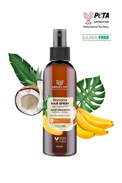 ASHLEY JOY Hızlı Uzamaya Yardımcı Keratin Içeren Uv Klora Karşı Koruma Banana Saç Spreyi 150 ml