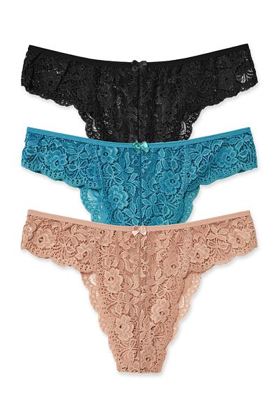 HNX Γυναικεία εσώρουχα 3 τεμαχίων Lace Up Plus Size ψηλόμεση