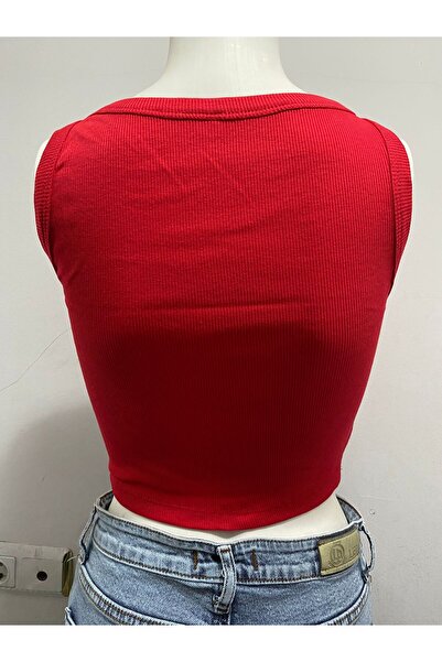 LADY HAZAL Червоний топ з круглим вирізом і товстими бретелями