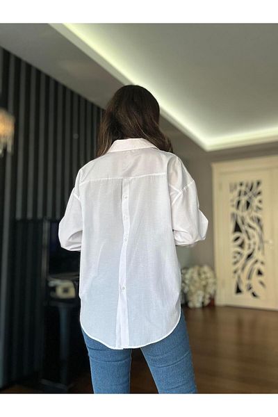 Atelier Derin Cămașă albă cu nasturi în față și în spate