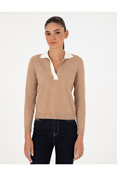 Pierre Cardin Beige Slim Fit Polo Neck Sweater 50291035-Vr011