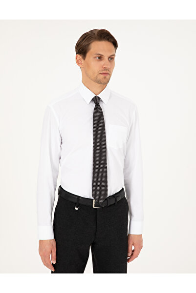Pierre Cardin Beyaz Regular Fit Uzun Kollu Basic Gömlek 50292551-VR013