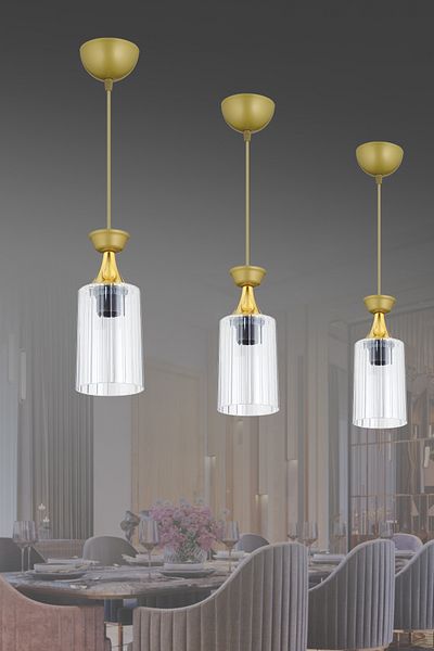 SONSUZ AYDINLATMA&AVİZE Single Pendant Lamp Antiqued Mica Transparent Glass Luxury Modern Downward Facing Chandelier