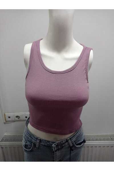 LADY HAZAL Лейлак Халтер Яка Кроп Топ Даркаліп Фітільі Тонкий Бієлі Бюстіє