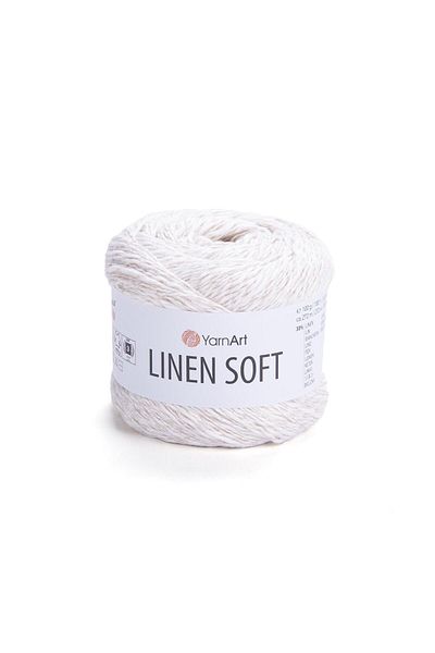 Yarnart LINEN SOFT Fire de tricotat manual alb catifelat - 7301