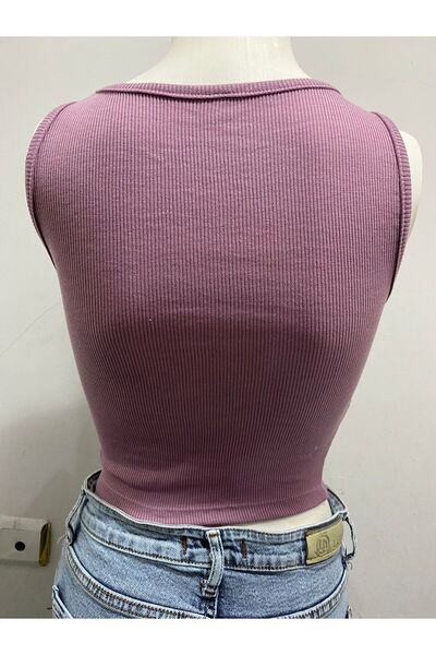 LADY HAZAL Лейлак Халтер Яка Кроп Топ Даркаліп Фітільі Тонкий Бієлі Бюстіє