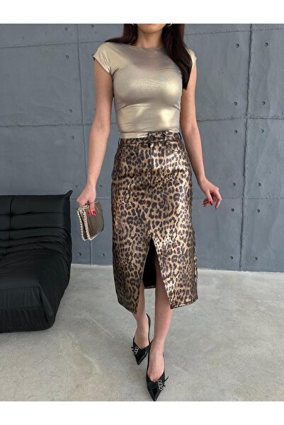 Zeo Basic FUSTA MIDI ZEO BASIC IMPRIMAT LEOPARD