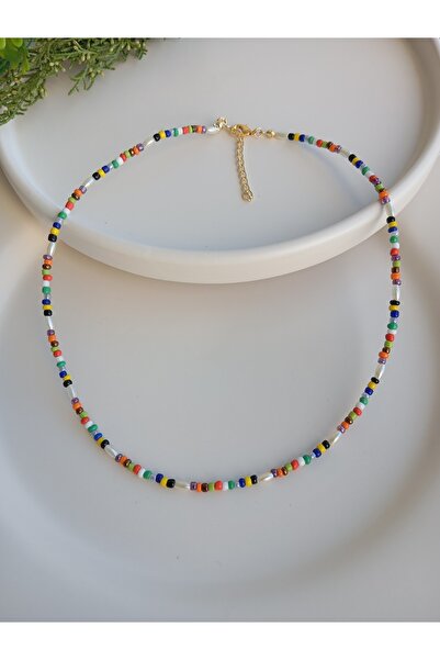 Duayen Design Renkli Boncuklu İncili Kolye