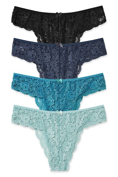 HNX Γυναικείο εσώρουχο 4'lü Lace High Waist Plus Size Brazil