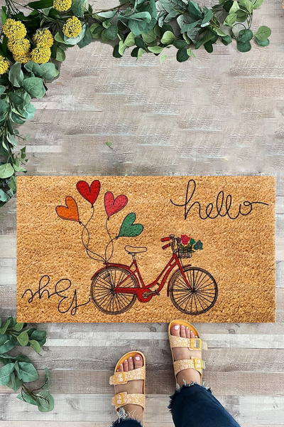 KARMAT Hello Bye, Bicicletă, Covoraș pentru interior și exterior pentru ușile...