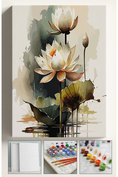 Sulepas Sayılarla Boyama Çerçeveli Hobi Seti Numaralı Tuval Fırça Boya Dahil ...