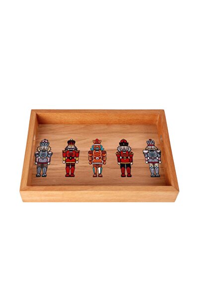 Anadolia Lead Soldier-Nutcracker Patterned Wooden Serving and Presentation Tray