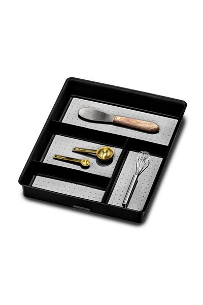 Madesmart Classic Non-Slip Base 4-Compartment Gadget Tray Organizer