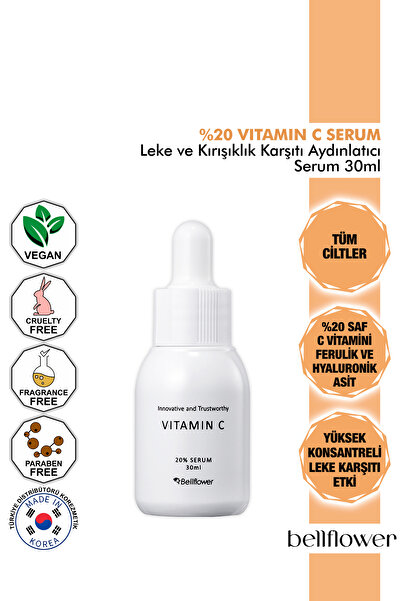 Bellflower %20 Saf C Vitamini Ve Ferulik Asit Içeren, Leke Ve Kırışıklık Karş...