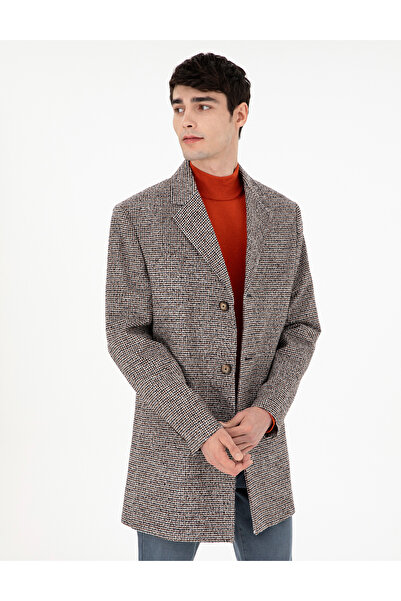 Pierre Cardin Kahverengi Slim Fit Kaşe Kaban 50293182-VR029