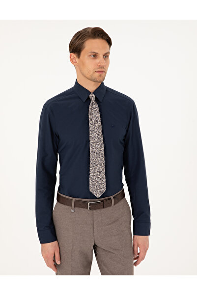 Pierre Cardin Μπλουζάκι Navy Blue Regular Fit μακρυμάνικο Basic πουκάμισο 50298003-VR033