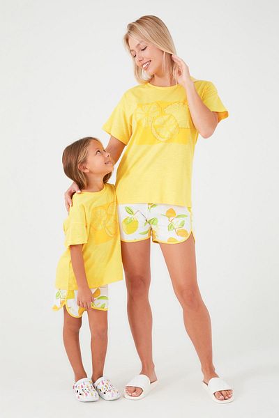 ROLY POLY 3086-S Yellow Cotton Women's Shorts Set