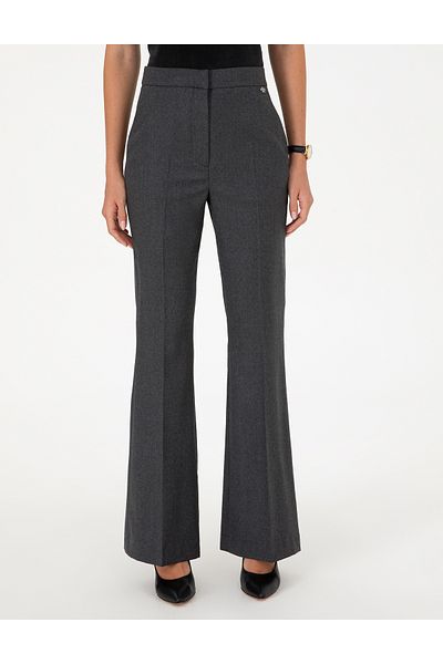 Pierre Cardin Anthracite Flare Fit Fabric Trousers 50294190 -Vr006