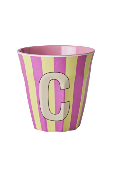 RICE Melamin Çizgili Bardak - Pembe C