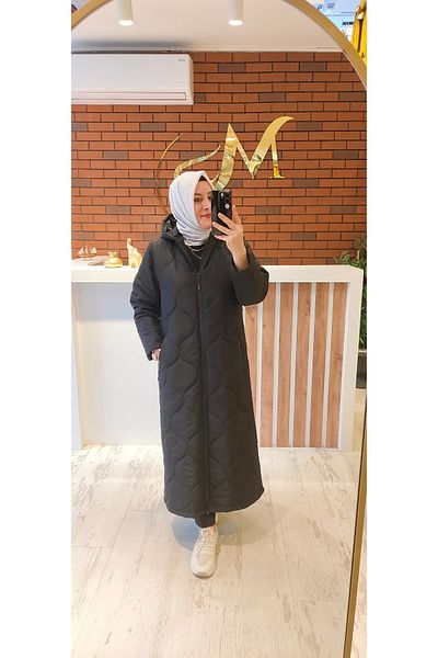 Meryemce Butik Large Size Waterproof Quilted Coat