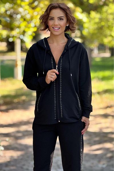 Nevin Kaya Moda Λεπτομερές σετ φόρμας Black Waterway Stone από 100% βαμβάκι