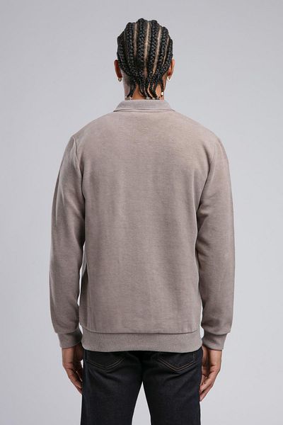Lee Cooper Ανδρικό φούτερ Polo Neck - Newblend, Dark Beige