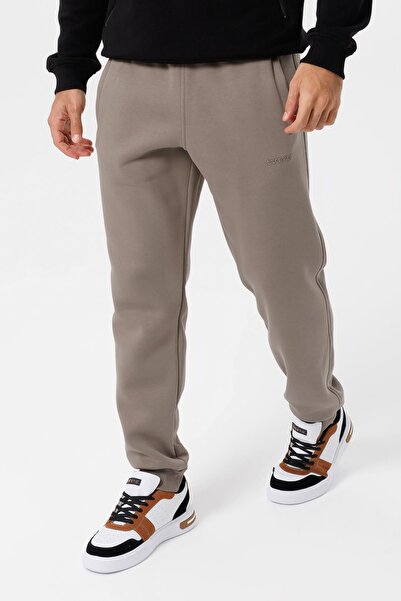 Escetic Light Khaki Fleece 3 Thread Winter Sports Men's Sweatpants - Thick and Comfortable B1591