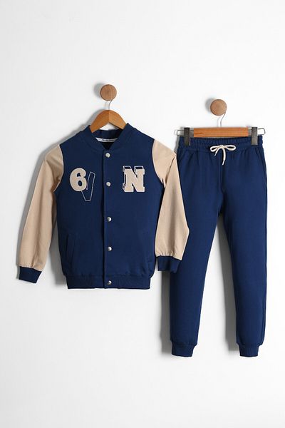 Pollito Σετ φόρμας για αγόρι με 2 κλωστές Snap Closure College Jacket