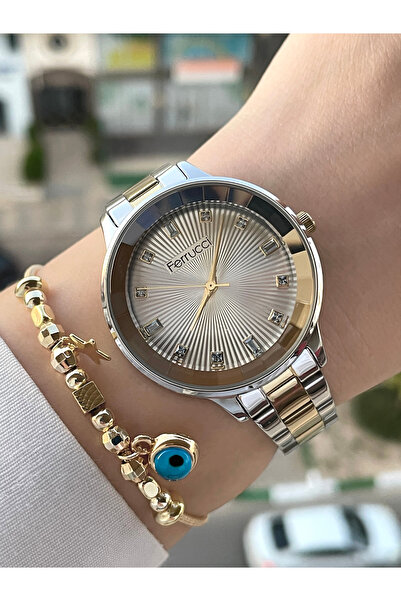 Ferrucci طقم ساعة يد وسوار هدية نسائية