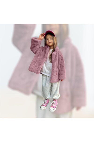 Chinozetti And Mom Pembe Candy Suni Tüylü Kürk Mont