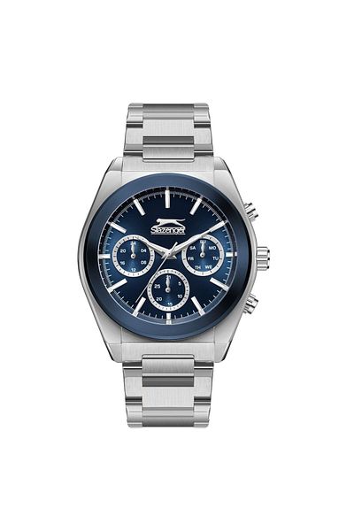 Slazenger SLAZENGER SL.9.2394.2.08 Men Multi Function Display Watch & Metal Strap Silver