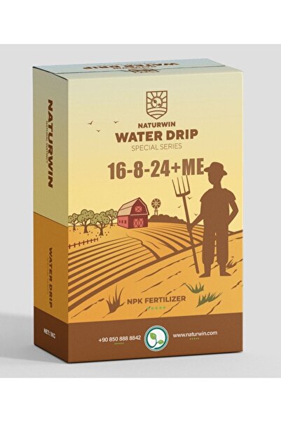 Naturwin Damlama Gübresi Water Drip 16-8-24+2Mgo+Me Npk Gübre 1 Kg