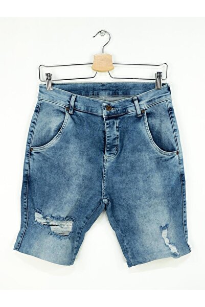 BPM Men's Blue Denim Shorts - Siksilk Distressed
