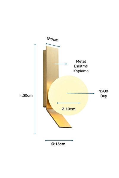 pulchino Eskitme Kaplamalı Modern Duvar Apliği Plc-1241-ap-1e