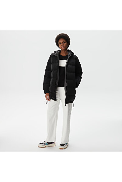 Lacoste Kadın Kapüşonlu Çift Taraflı Siyah Şişme Mont