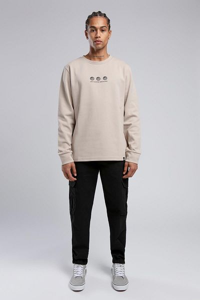 Lee Cooper Ανδρικό μπεζ φούτερ Orion με λαιμόκοψη