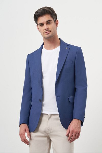 Morven Jachetă clasică Parlement Polyviscon Slim Fit Mono Guler pentru bărbați