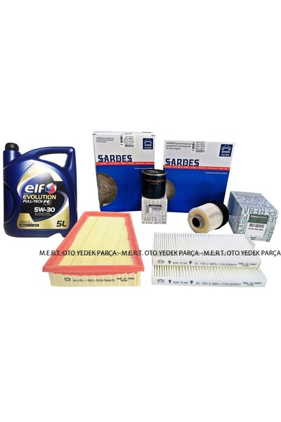 M.E.R.T. OTOMOTİV-YEDEK PARÇA Renault Kangoo 1.5 Dci Yağ Bakım Filtre Seti (2...