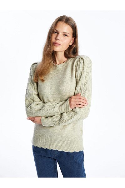 LC Waikiki Lcw Comfort Crew Neck Self Patterned Women's Knitwear Sweater