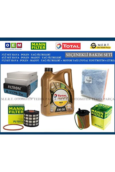M.E.R.T. OTOMOTİV-YEDEK PARÇA Peugeot 301 1.6 Bluehdi Euro 6 Filtre Bakım Set...