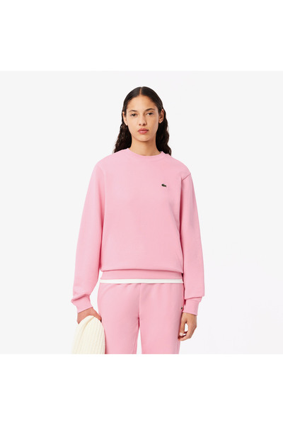 Lacoste Kadın Regular Fit Bisiklet Yaka Açık Pembe Sweatshirt