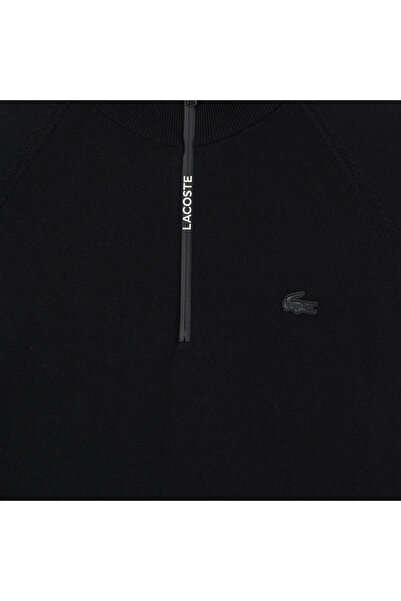 Lacoste Erkek Regular Fit Yarım Fermuarlı Siyah Triko