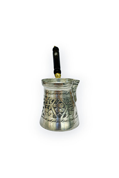 EFEMİR Pasha Embroidered 4-Person Pewter Copper Coffee Pot