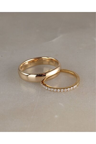 Crystal Diamond Zirconia Işıklı kutuda tamtur ve tektaş yüzük